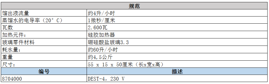 蒸馏水器Dest-4